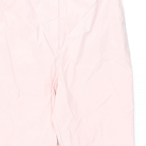 Marks and Spencer Womens Pink Cotton Chino Trousers Size 16 L28.5 in Regular Zip