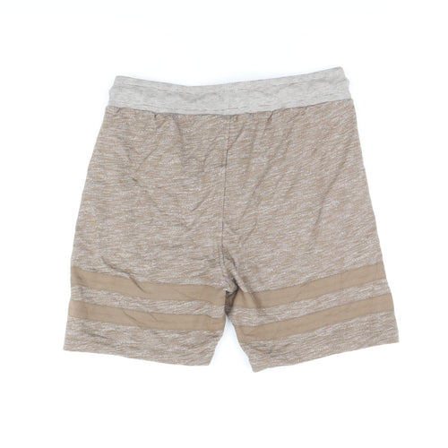 Intense Mens Brown Cotton Sweat Shorts Size S L6 in Regular Drawstring
