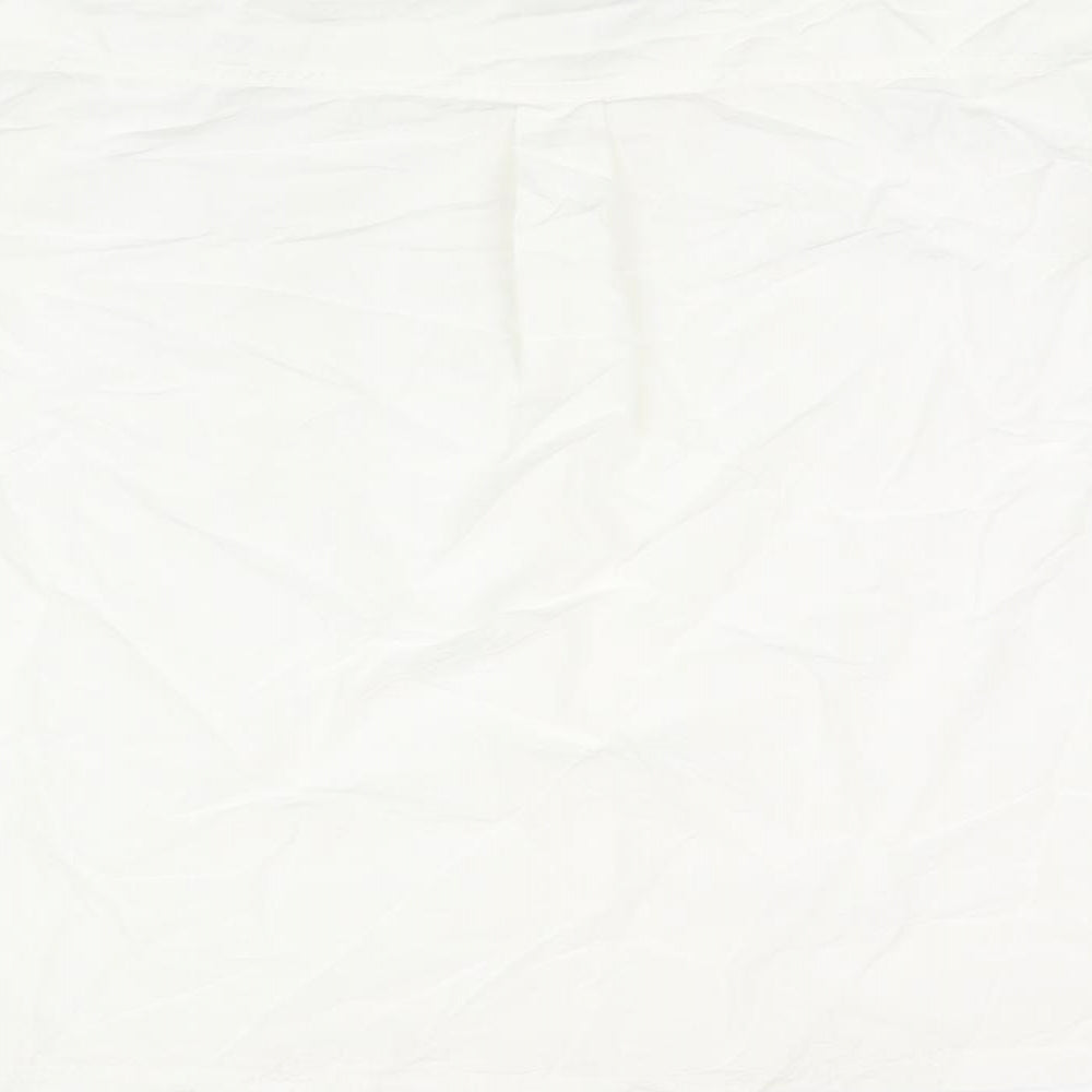 Marks and Spencer Womens White Modal Basic Button-Up Size 16 Round Neck