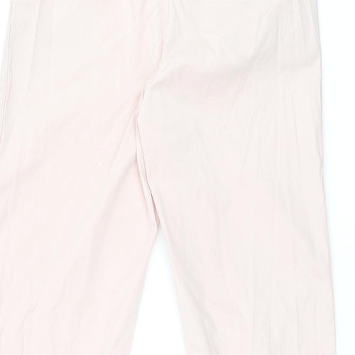 Marks and Spencer Womens Pink Cotton Chino Trousers Size 8 L28 in Regular Zip