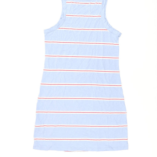 Marks and Spencer Womens Blue Striped Cotton Bodycon Size M Round Neck Pullover
