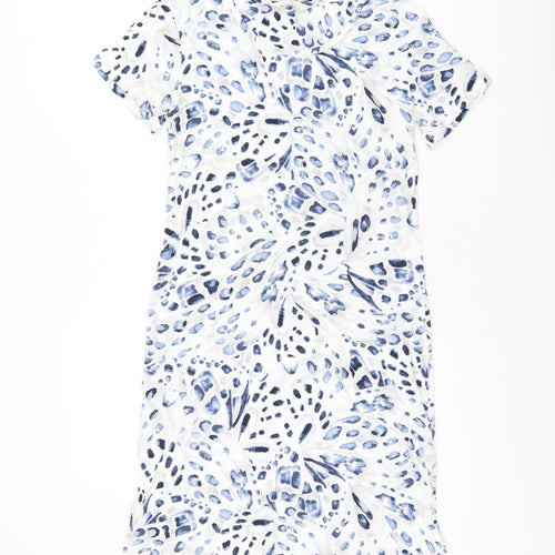 Marks and Spencer Womens White Geometric Cotton Top Dress Size XS