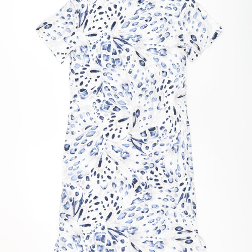 Marks and Spencer Womens White Geometric Cotton Top Dress Size XS