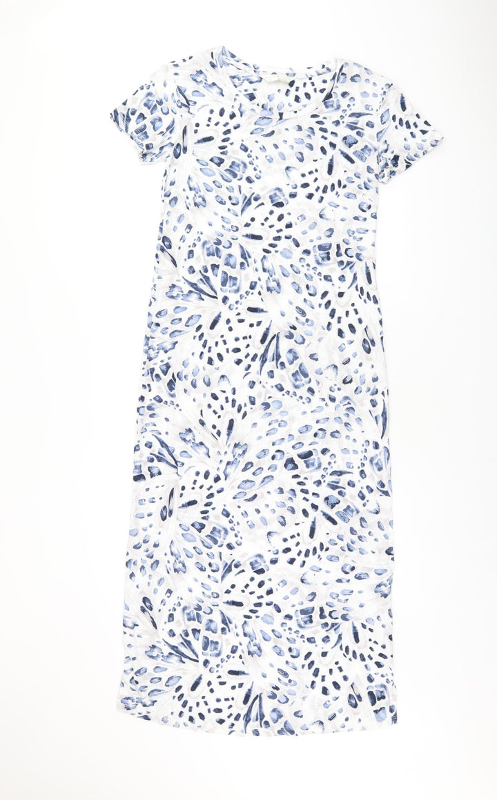 Marks and Spencer Womens White Geometric Cotton Top Dress Size XS