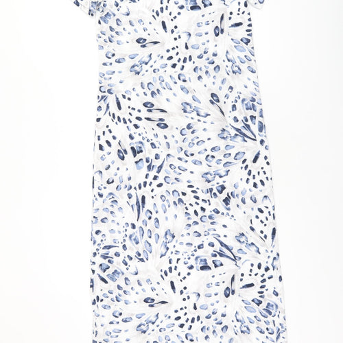 Marks and Spencer Womens White Geometric Cotton Top Dress Size XS