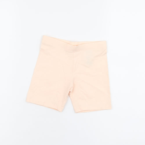 Marks and Spencer Girls Pink Cotton Biker Shorts Size 4-5 Years Regular