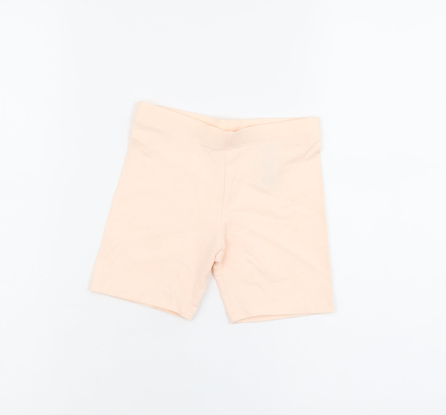 Marks and Spencer Girls Pink Cotton Biker Shorts Size 4-5 Years Regular