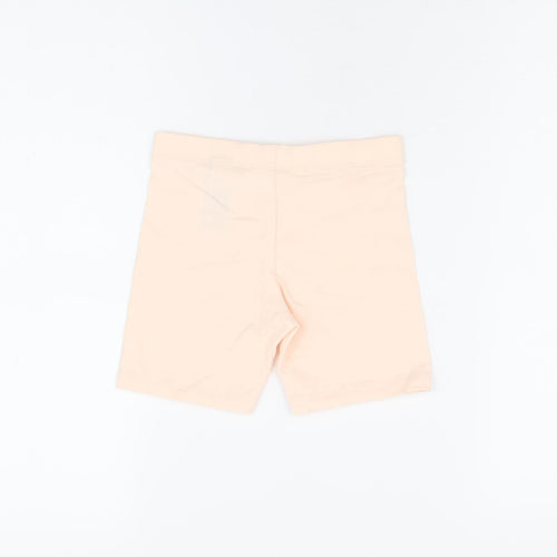 Marks and Spencer Girls Pink Cotton Biker Shorts Size 4-5 Years Regular