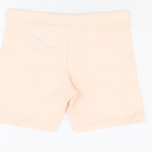 Marks and Spencer Girls Pink Cotton Biker Shorts Size 4-5 Years Regular