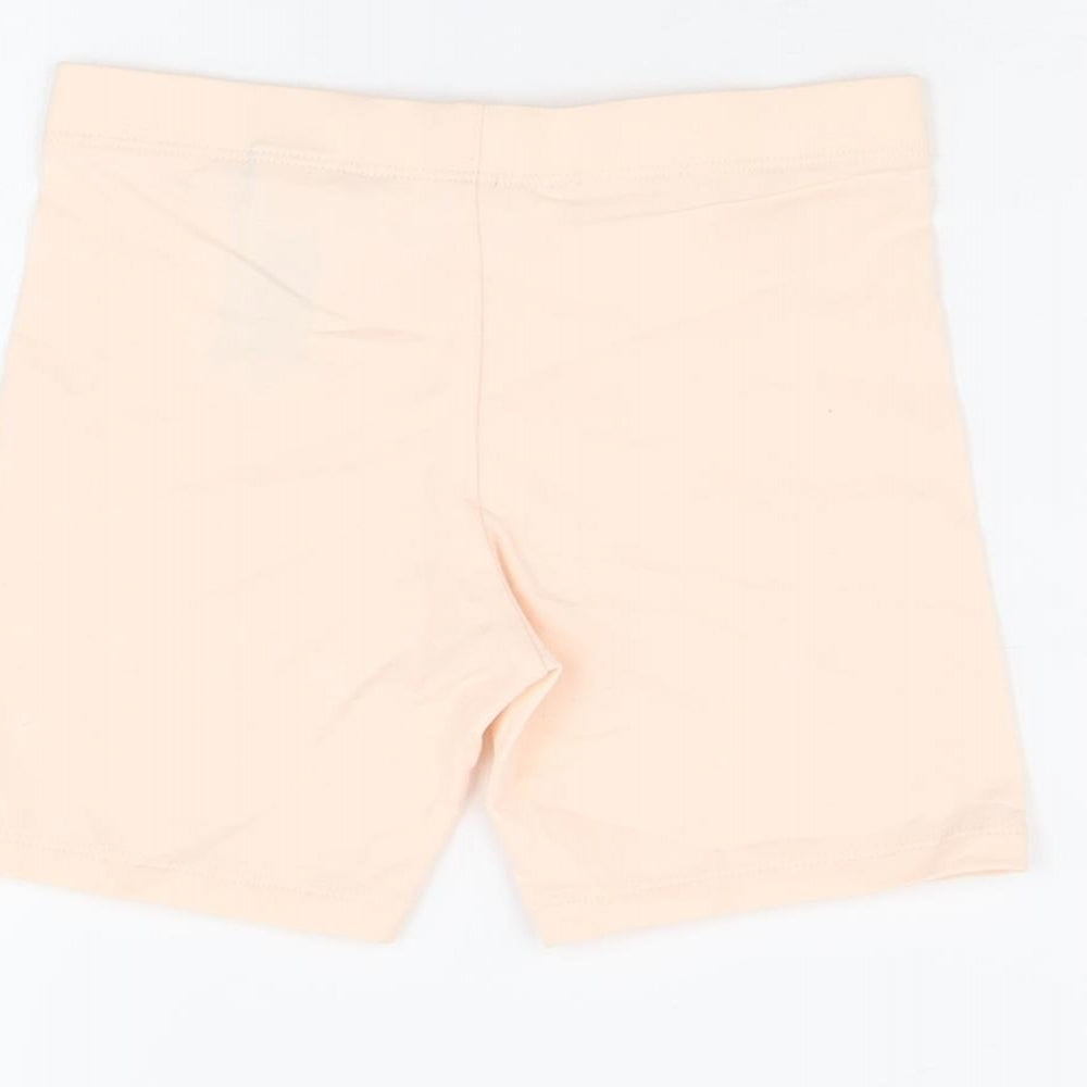 Marks and Spencer Girls Pink Cotton Biker Shorts Size 4-5 Years Regular