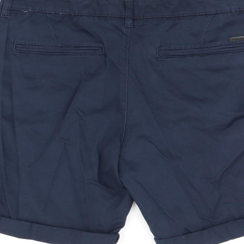 JACK & JONES Mens Blue Cotton Chino Shorts Size M L7 in Regular Zip