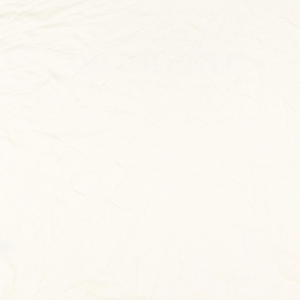 Marks and Spencer Womens Ivory Cotton Basic T-Shirt Size L Round Neck - Tres Jolie