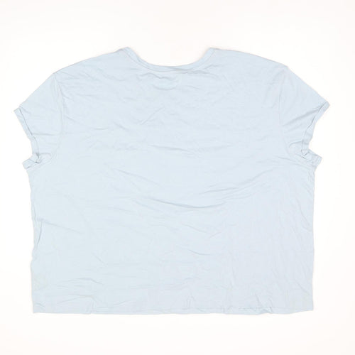 Marks and Spencer Womens Blue Solid Cotton Top Pyjama Top Size 2XL - Dreamer