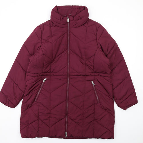 Marks and Spencer Womens Purple Puffer Jacket Coat Size 20 Zip