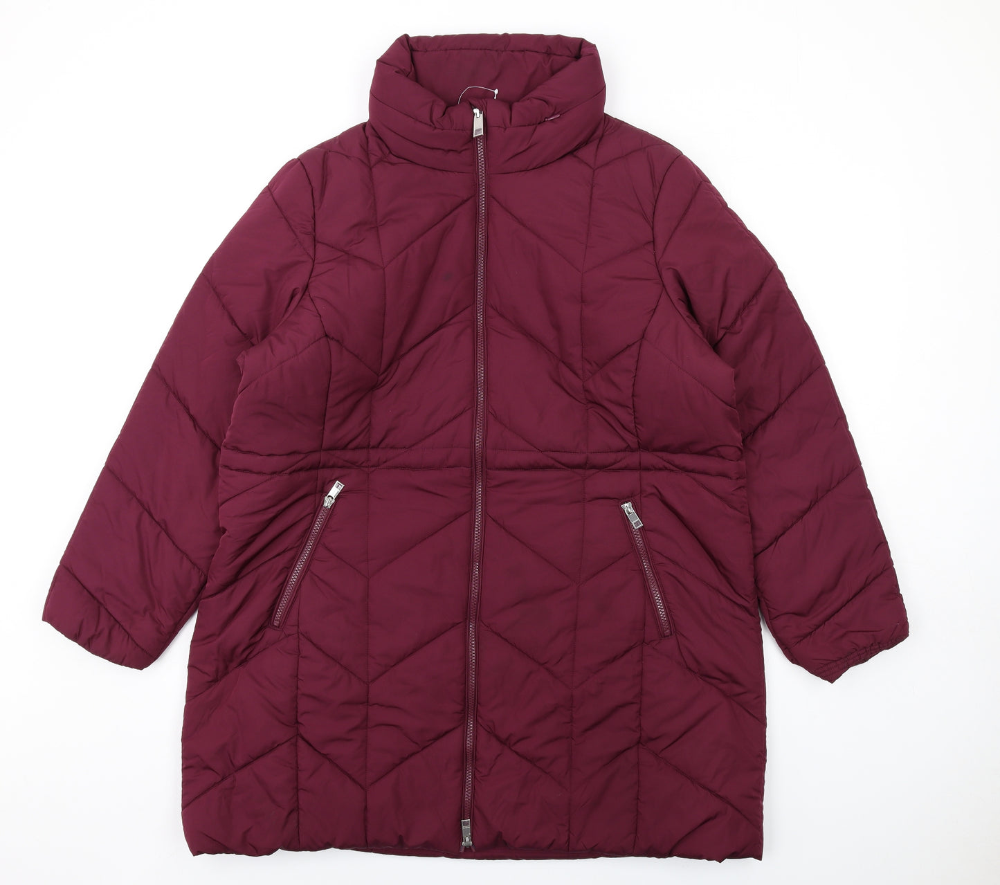 Marks and Spencer Womens Purple Puffer Jacket Coat Size 20 Zip