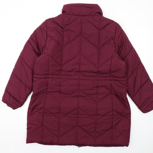Marks and Spencer Womens Purple Puffer Jacket Coat Size 20 Zip