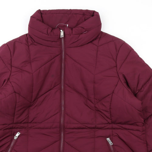 Marks and Spencer Womens Purple Puffer Jacket Coat Size 20 Zip