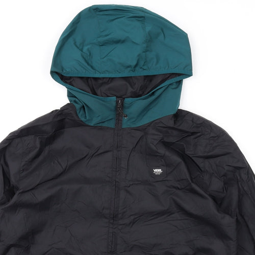 VANS Mens Black Windbreaker Coat Size S Zip