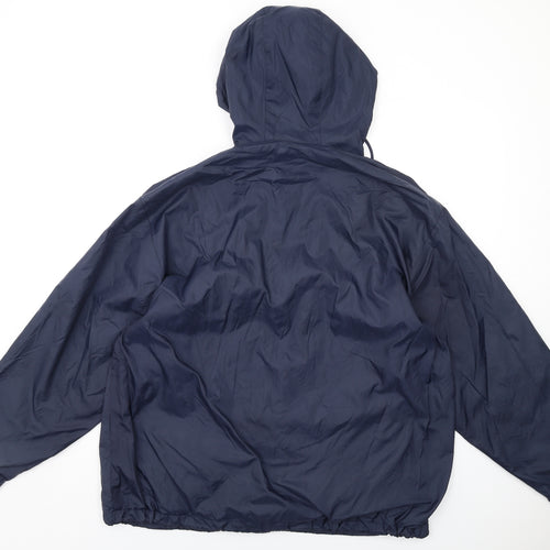 Auburn Mens Blue Windbreaker Coat Size L Zip