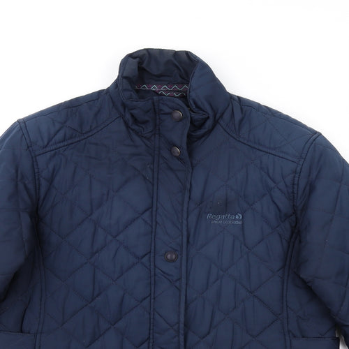 Regatta Womens Blue Quilted Coat Size 14 Zip