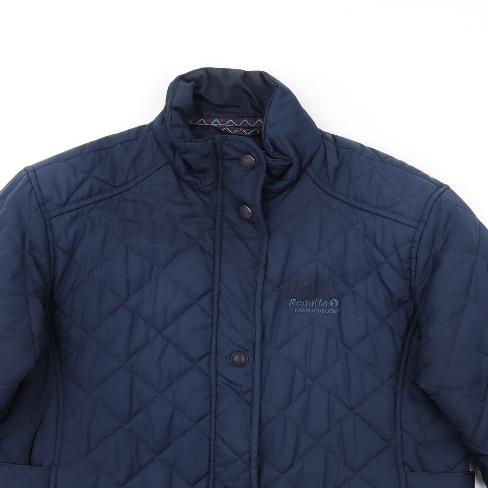 Regatta Womens Blue Quilted Coat Size 14 Zip