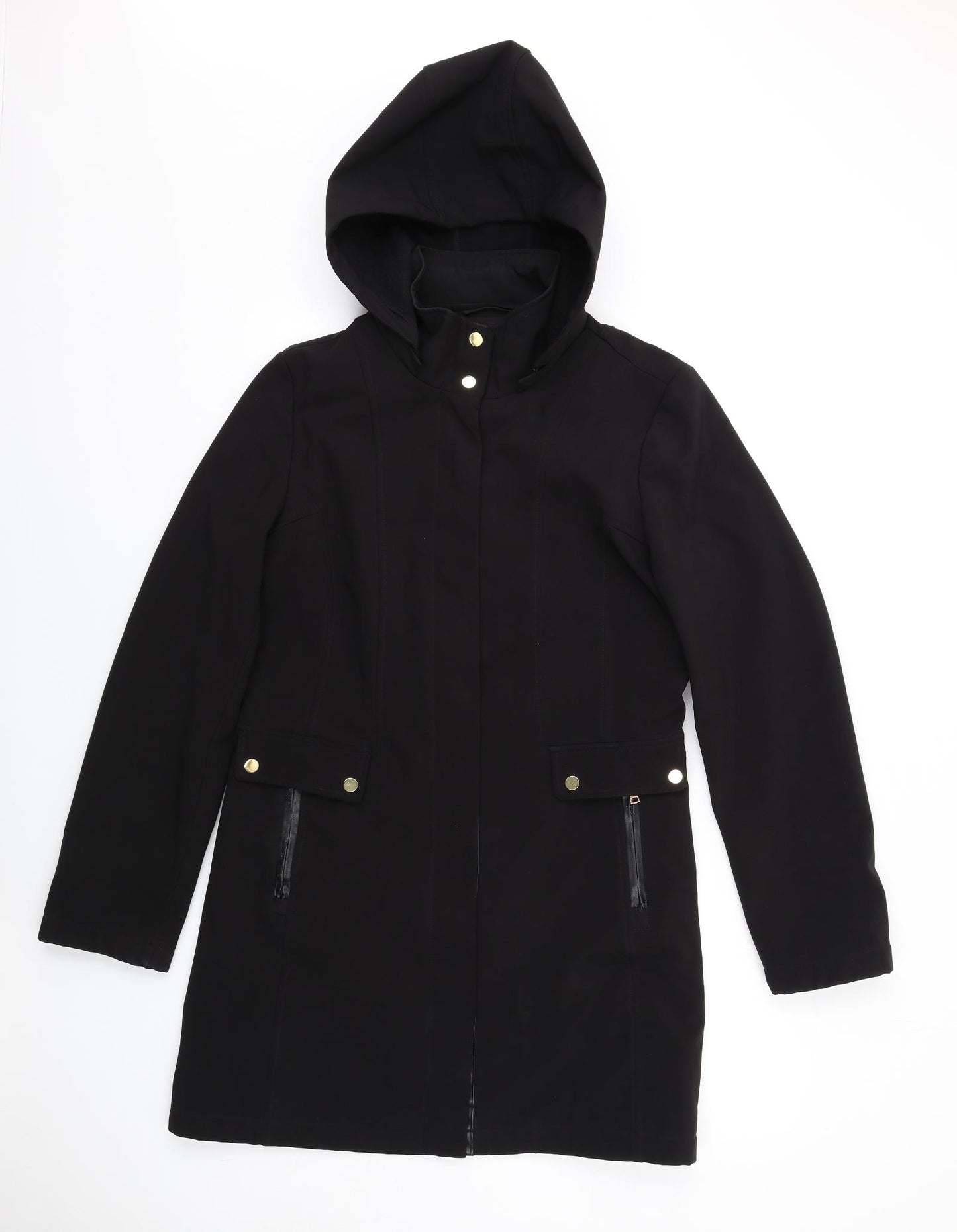 Larry Levine Womens Black Jacket Coat Size L Zip