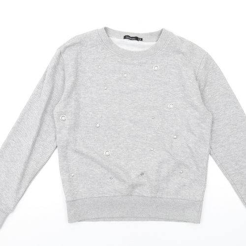 Boohoo Womens Grey Polyester Pullover Sweatshirt Size S Pullover