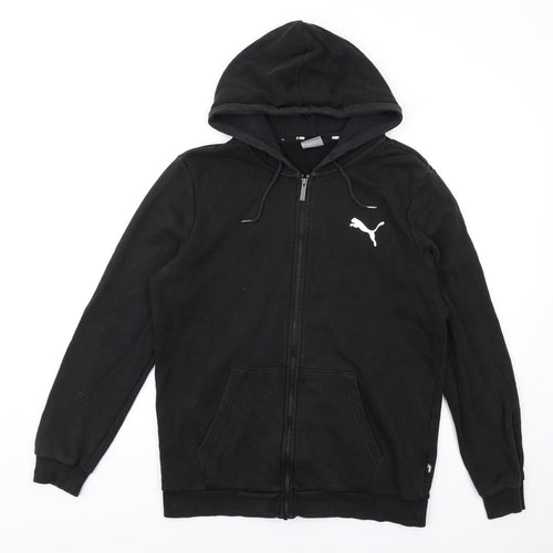 PUMA Mens Black Cotton Full Zip Hoodie Size M
