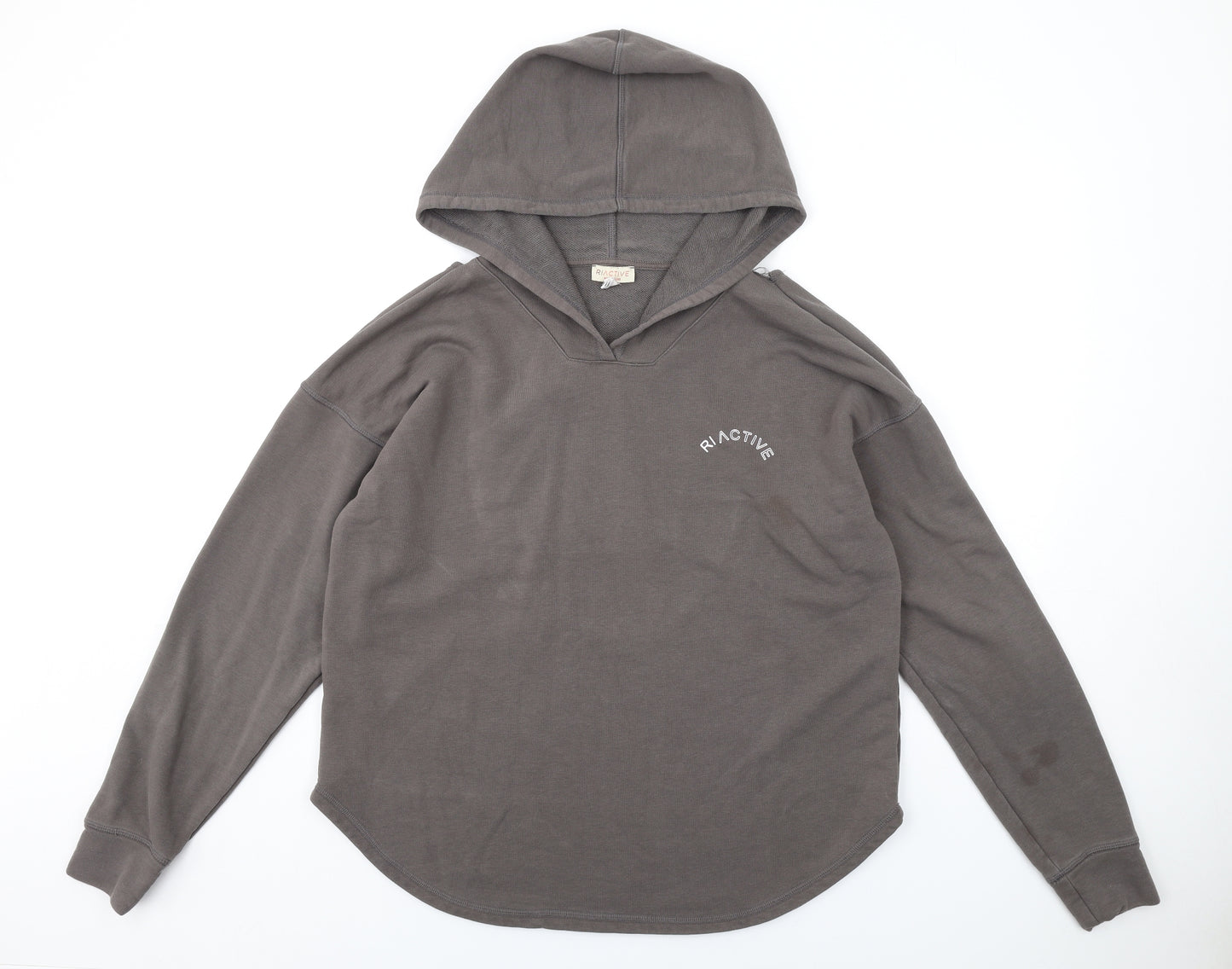 River Island Womens Brown Cotton Pullover Hoodie Size L Pullover - Cut Out Back