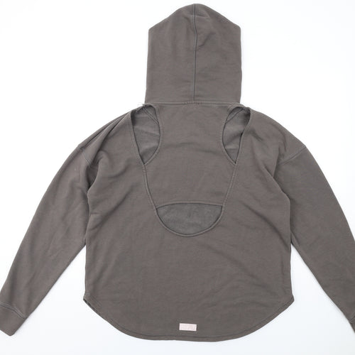 River Island Womens Brown Cotton Pullover Hoodie Size L Pullover - Cut Out Back