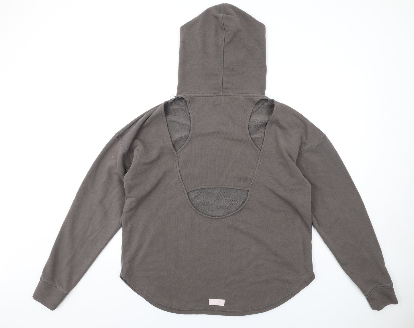 River Island Womens Brown Cotton Pullover Hoodie Size L Pullover - Cut Out Back