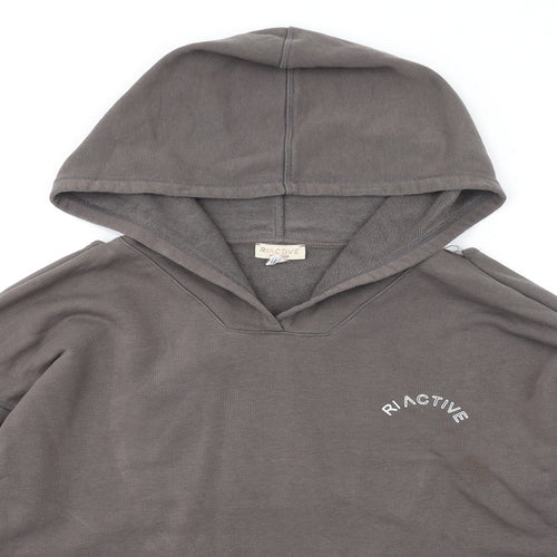 River Island Womens Brown Cotton Pullover Hoodie Size L Pullover - Cut Out Back