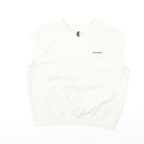 H&M Womens Ivory Cotton Pullover Sweatshirt Size S Pullover