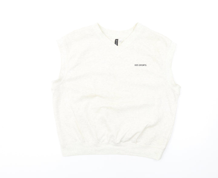 H&M Womens Ivory Cotton Pullover Sweatshirt Size S Pullover