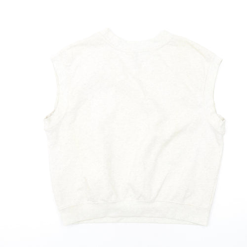 H&M Womens Ivory Cotton Pullover Sweatshirt Size S Pullover