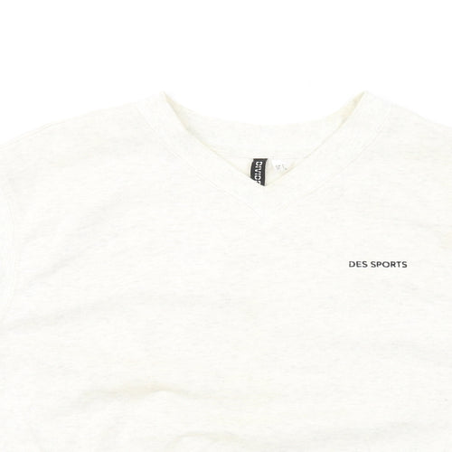 H&M Womens Ivory Cotton Pullover Sweatshirt Size S Pullover