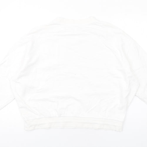 Lee Cooper Womens White Cotton Pullover Sweatshirt Size S Pullover