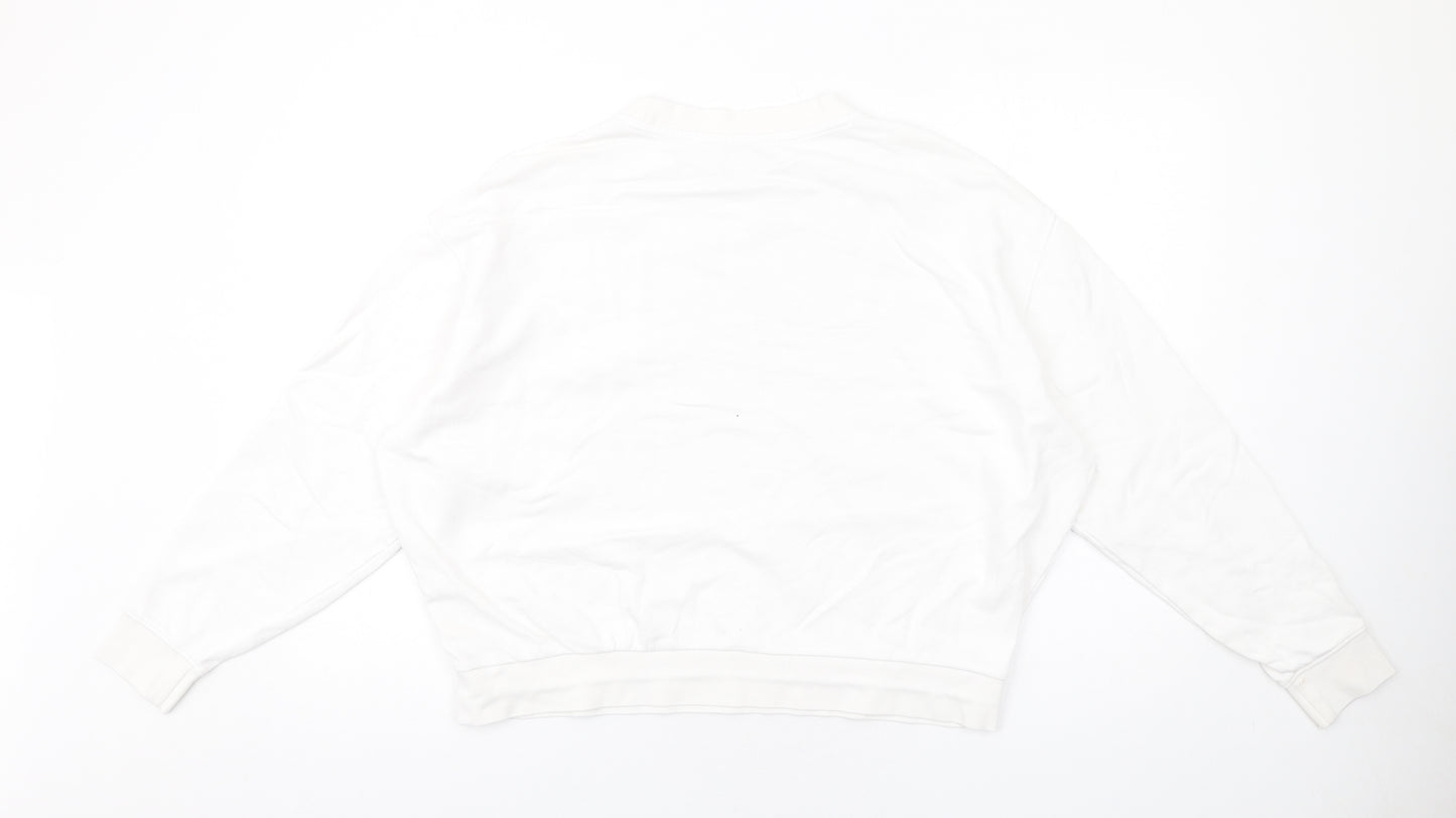 Lee Cooper Womens White Cotton Pullover Sweatshirt Size S Pullover