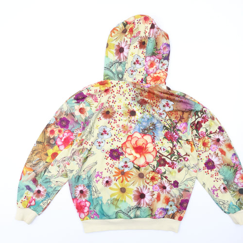adidas Womens Multicoloured Floral Polyester Pullover Hoodie Size 10 Pullover