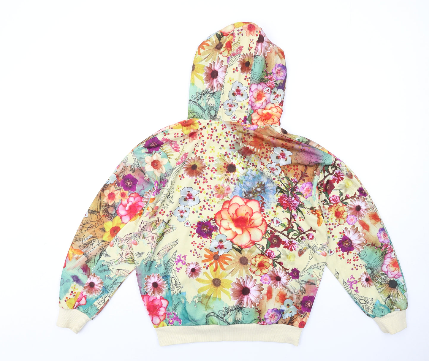 adidas Womens Multicoloured Floral Polyester Pullover Hoodie Size 10 Pullover