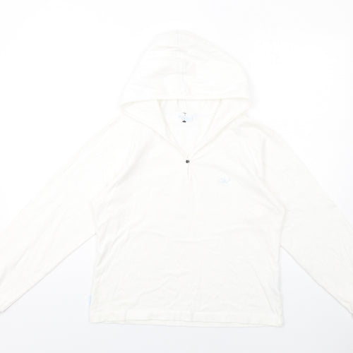 Crew Womens White Cotton Pullover Hoodie Size 10 Pullover