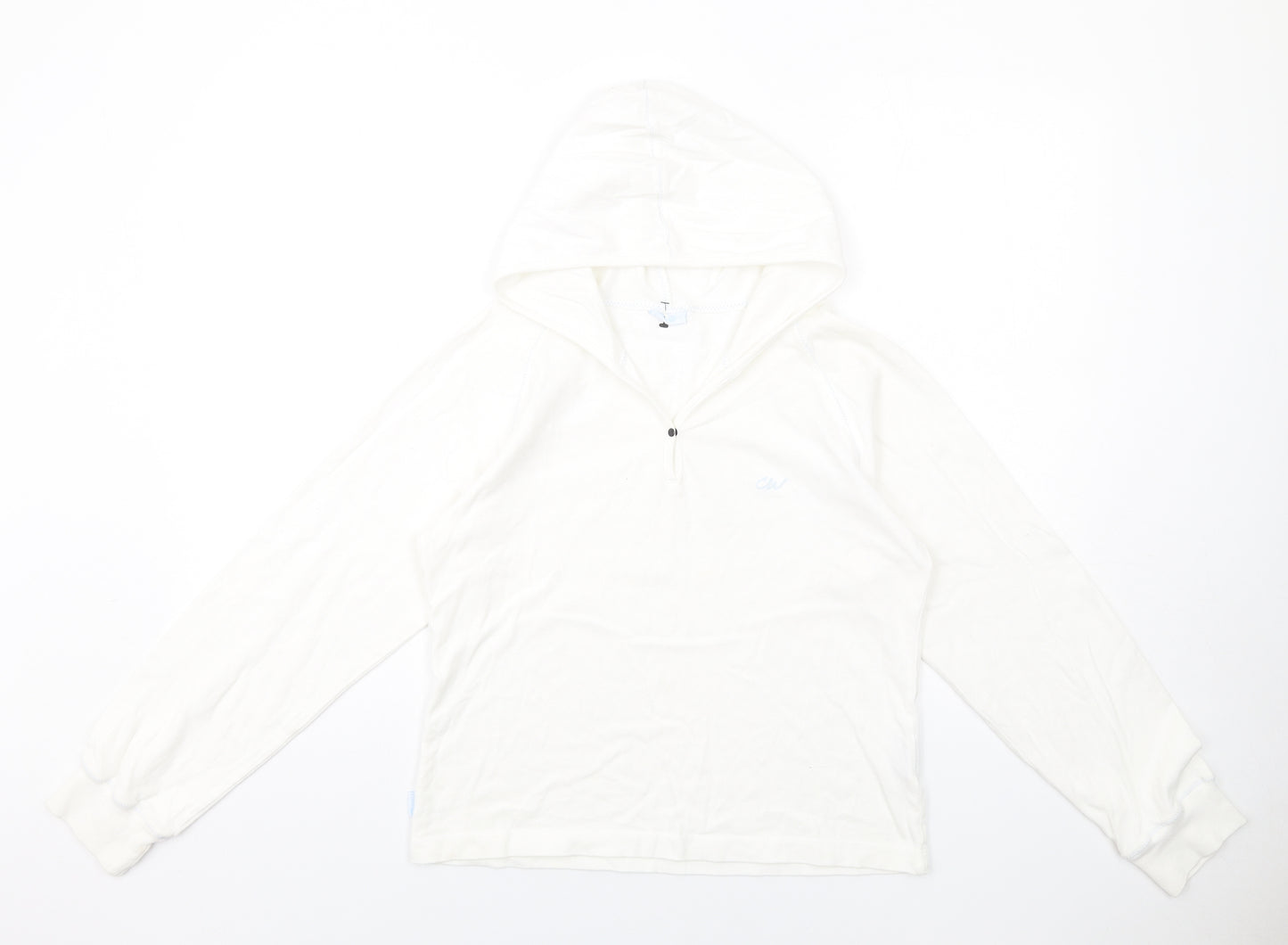 Crew Womens White Cotton Pullover Hoodie Size 10 Pullover