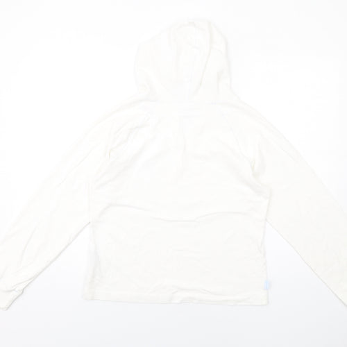 Crew Womens White Cotton Pullover Hoodie Size 10 Pullover