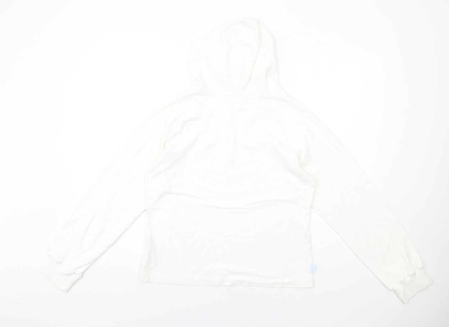 Crew Womens White Cotton Pullover Hoodie Size 10 Pullover