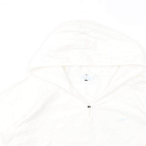 Crew Womens White Cotton Pullover Hoodie Size 10 Pullover
