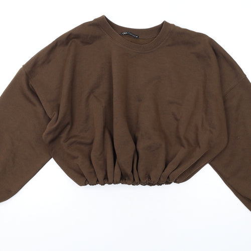 Zara Womens Brown Polyester Pullover Sweatshirt Size S Pullover