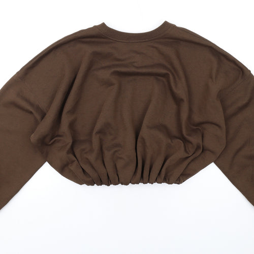 Zara Womens Brown Polyester Pullover Sweatshirt Size S Pullover