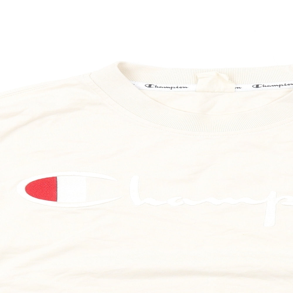 Champion Womens Beige Cotton Pullover Sweatshirt Size XL Pullover