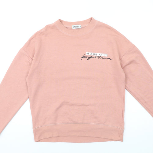 Pull&Bear Womens Pink Polyester Pullover Sweatshirt Size XS Pullover