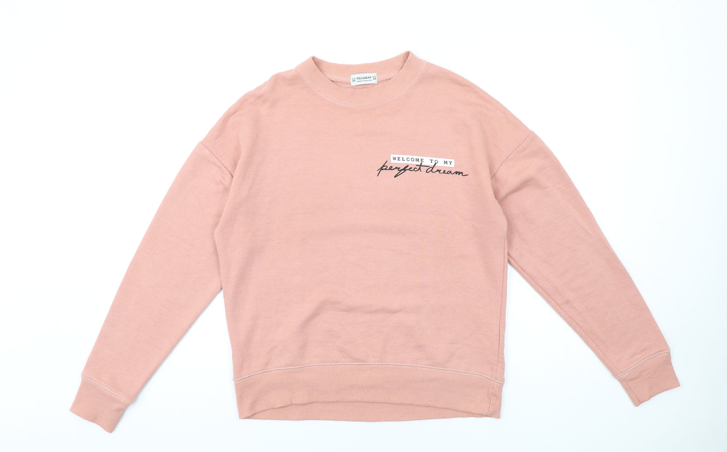 Pull&Bear Womens Pink Polyester Pullover Sweatshirt Size XS Pullover